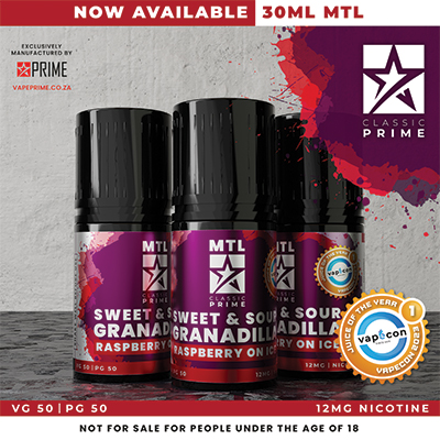 Local - Classic Prime Sweet & Sour Granadilla Raspberry MTL 12mg 30ml