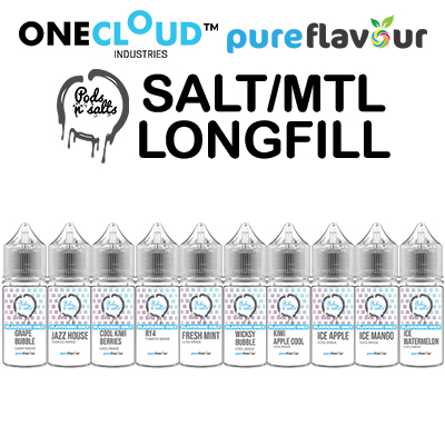 Local - Pods n Salts Salt/MTL Longfill Pure Flavour 30ml