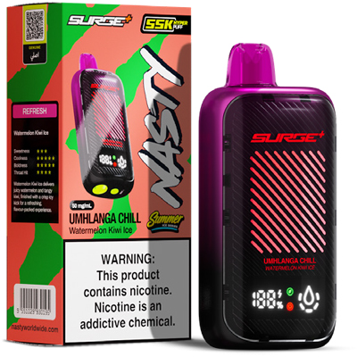 Nasty Surge Summer Series Disposable 50mg - Watermelon Kiwi Ice - 1x5