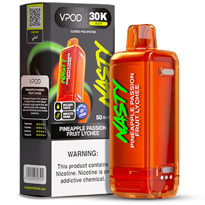 Nasty Versa S Disposable Flavour Pod 50mg - Pineapple Passion Fruit Lychee - 1x10