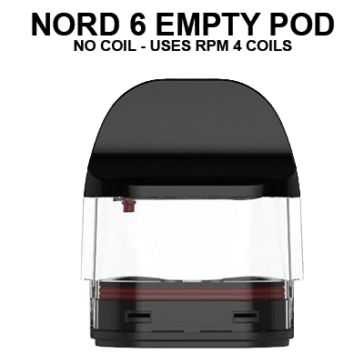 Smok Nord 6 Pod Replacement Cartridge No Coil - 1x2